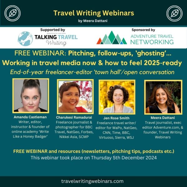 Free webinar - Pitching, follow-ups, ‘ghosting’: Working in travel media now and how to feel 2025-ready